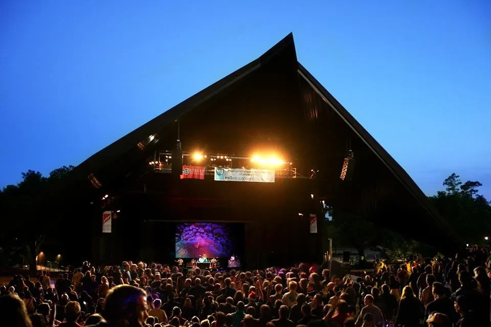Fab 5 performing at Miller Outdoor Theatre to packed crowd
