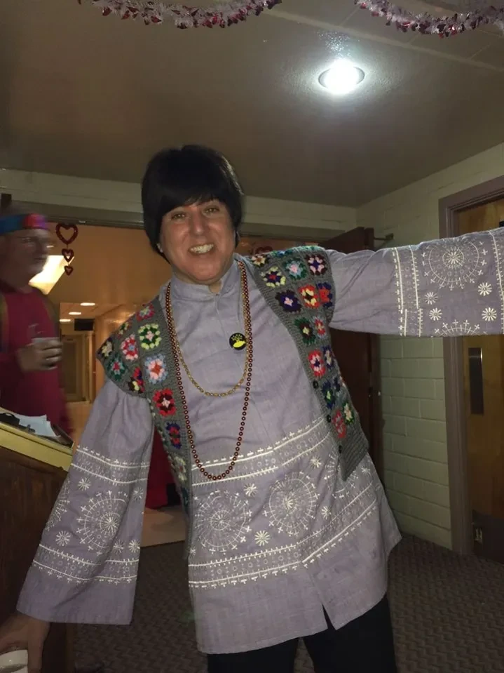 Fab 5 fan in 1960s costume at event